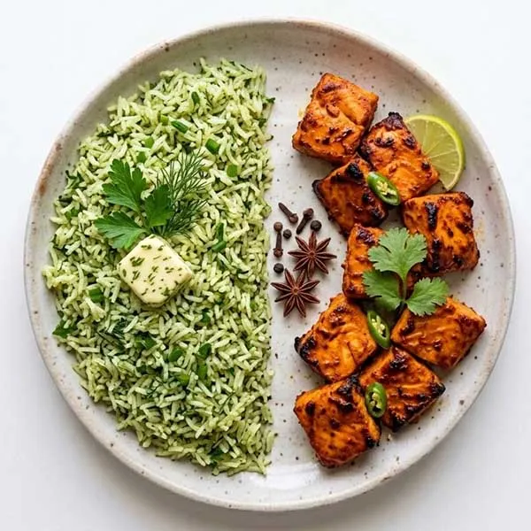 Tandoori Fish Tikka With Herb Butter Rice